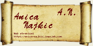 Anica Najkić vizit kartica